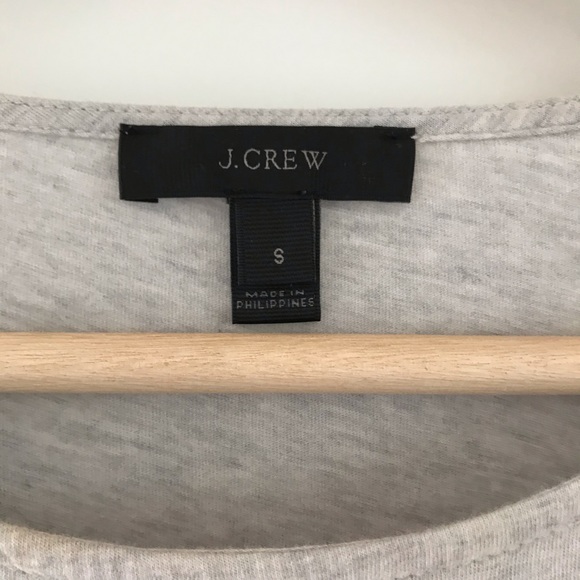 J. Crew Grey Tee Embroidered Eyelet Circle Sleeves - Picture 3 of 5